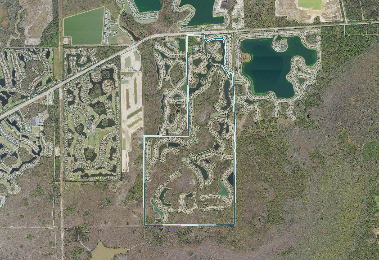 Aerial view of Bella Terra in Estero