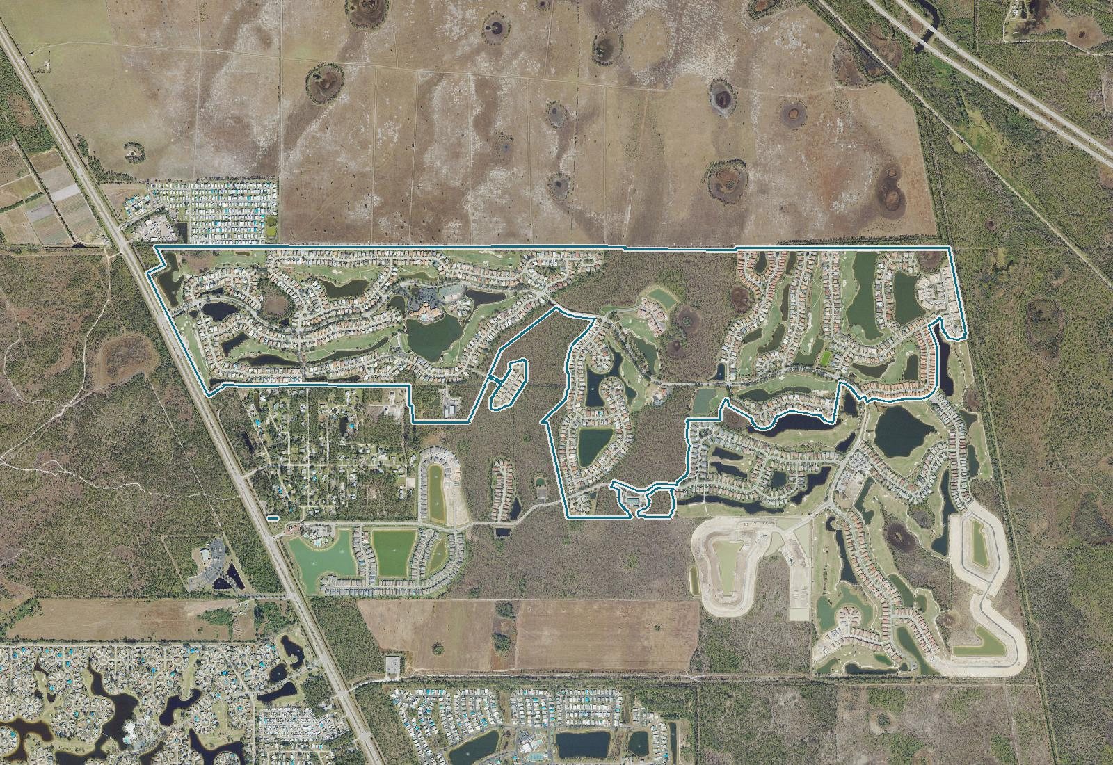 Aerial view of Herons Glen